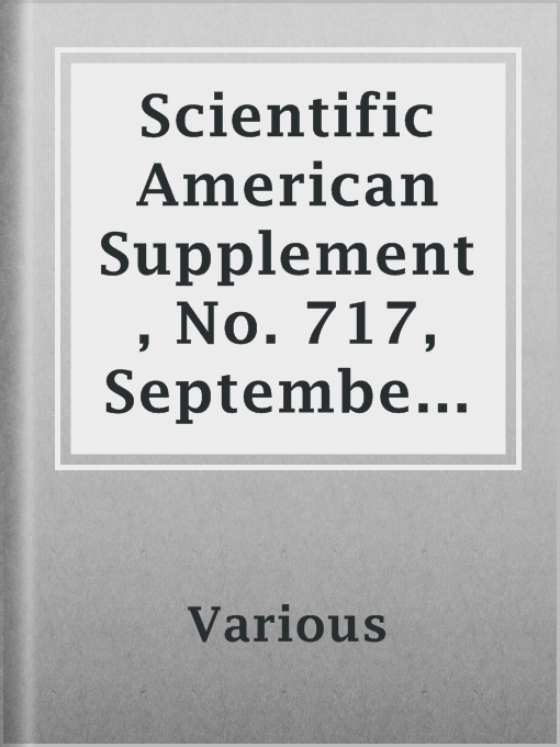 Title details for Scientific American Supplement, No. 717,  September  28, 1889 by Various - Available